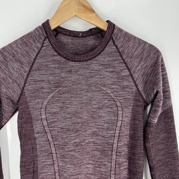 Lululemon T Shirt Size 4 Womens Purple Swiftly Tech Running Pullover Top Yoga - Picture 2 of 6